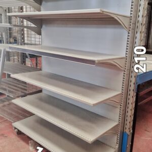 SCAFFALATURA USATA MURALE/GONDOLA MODULO DA 133 H200/220 COLOR SILVER CEFLA P25