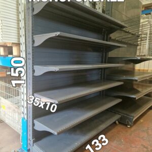 SCAFFALATURA USATA MURALE/GONDOLA MODULO DA 133 H150 COLOR ANTRACITE - CEFLA P25 MONOFONDALE